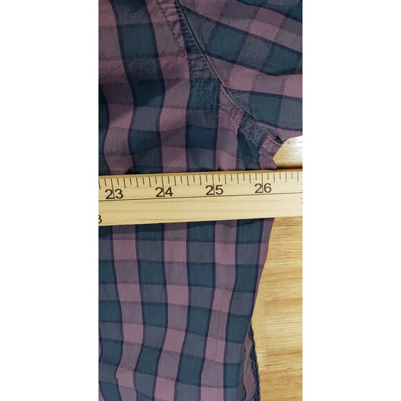 Artistry in Motion Men’s XXL Plaid Shirt Purple Blue Button Up Long Sleeve - Picture 7 of 8